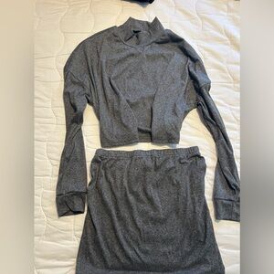 Cotton grey two pice pregnancy outfit